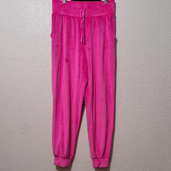 Victoria's Secret Pink Velour Jogger Pants Size Small Athleisure Loungewear - Picture 1 of 6